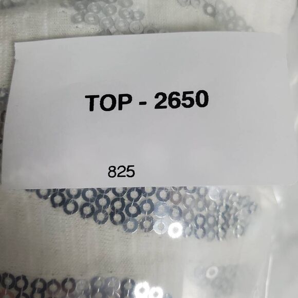 Cowgirl Tuff Co. Women’s White Silver Sequin Zebra Tank Top Size L - Picture 5 of 5